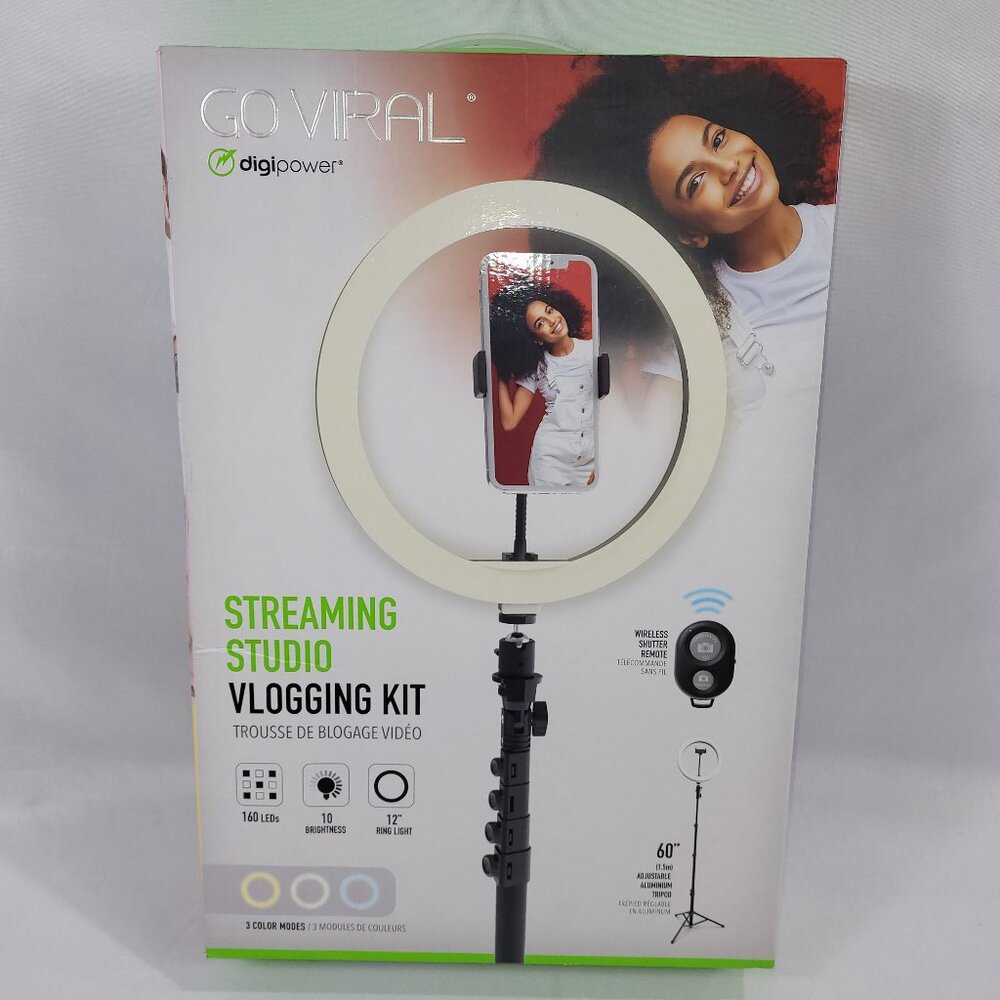 Go Viral Streaming Studio Video Vlogging Kit Phone Stand Ring Light Set